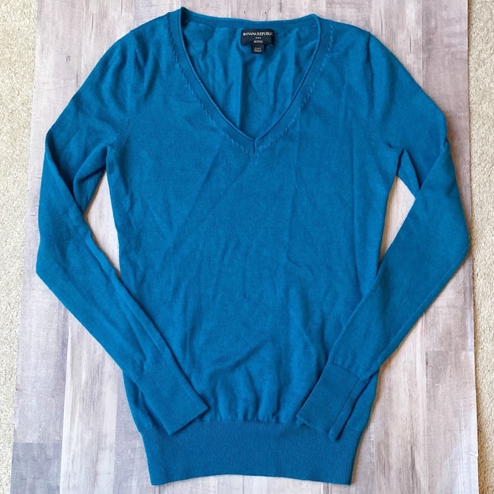 BANANA Republic Teal Wool Merino Sweater